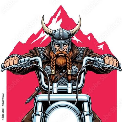 Viking Riding Motorcycle