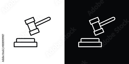Auction icon in line design. Editable stroke icon.