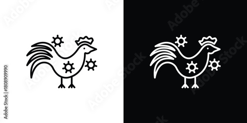 Avian Influenza icon in line design. Editable stroke icon.