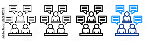 Public Discussion Icon Different Style Outline Collection Set