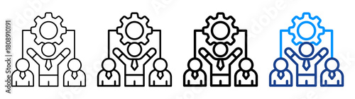 Team Building Icon Different Style Outline Collection Set