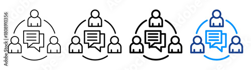 Socialization Icon Different Style Outline Collection Set