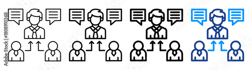 Representative Icon Different Style Outline Collection Set