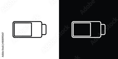 Battery icon in line design. Editable stroke icon.