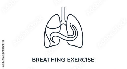 Clean line art illustration of human lungs representing healthy breathing and respiratory wellness