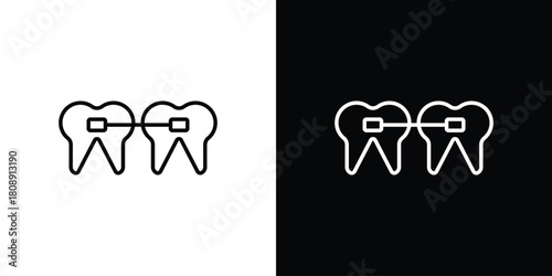 Braces icon in line design. Editable stroke icon.