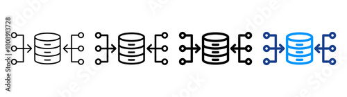 Data Source Icon Different Style Outline Collection Set