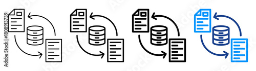 Data Conversion Icon Different Style Outline Collection Set