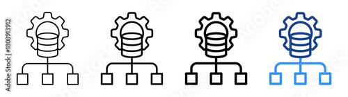 Data Algorithm Icon Different Style Outline Collection Set