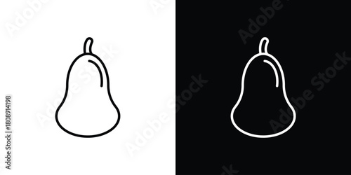 Butternut squash icon in line design. Editable stroke icon.