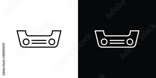 Car bumper icon in line design. Editable stroke icon.