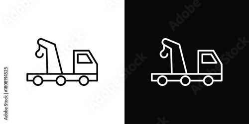 Car crane icon in line design. Editable stroke icon.