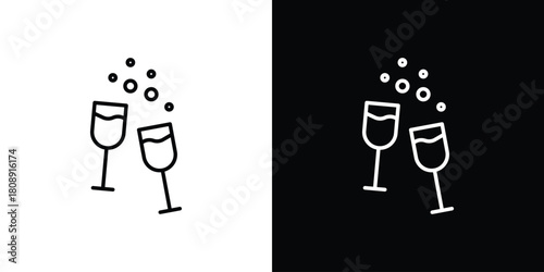 Cheers icon in line design. Editable stroke icon.
