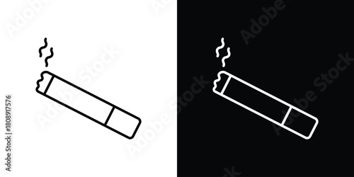 Cigarette icon in line design. Editable stroke icon.