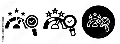 Performance Review Icon Collection Glyph & Mixed Style