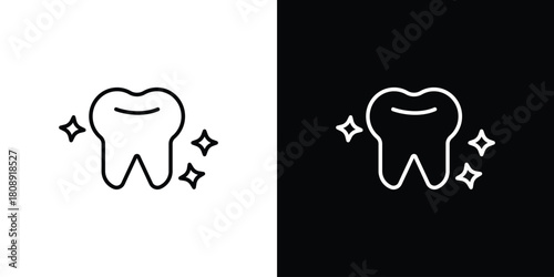 Clean teeth icon in line design. Editable stroke icon.