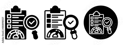 Performance Review Icon Collection Glyph & Mixed Style