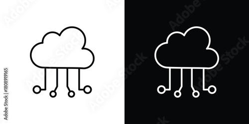 Cloud computing icon in line design. Editable stroke icon.