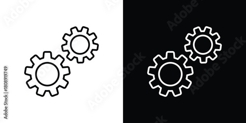 COGS icon in line design. Editable stroke icon.