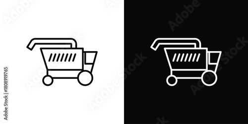 Combine harvester icon in line design. Editable stroke icon.