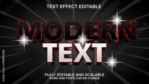 modern text effect vector editable