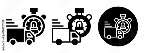 Urgent Delivery Icon Collection Glyph & Mixed Style