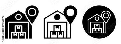 Logistics Location Icon Collection Glyph & Mixed Style