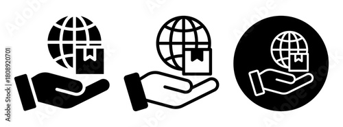 Global Delivery Service Icon Collection Glyph & Mixed Style