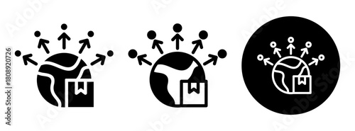 Global Distribution Icon Collection Glyph & Mixed Style