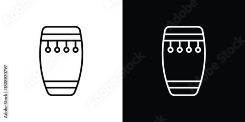 Conga icon in line design. Editable stroke icon.