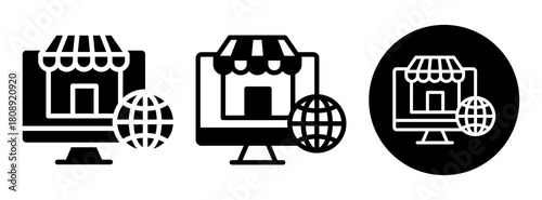 Global Marketplace Icon Collection Glyph & Mixed Style