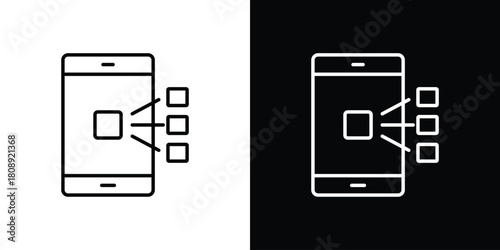 Content curation icon in line design. Editable stroke icon.