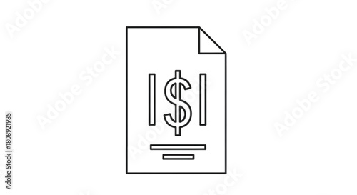 Financial document with dollar sign symbol indicating income or expense