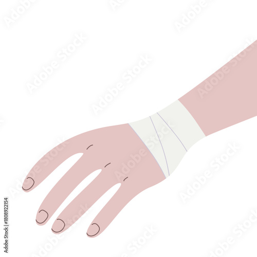 Human With Bandage Illustration Arm Care Discomfort First Aid