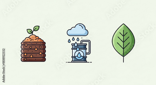 Sustainable agriculture and water conservation for environmental protection concept design