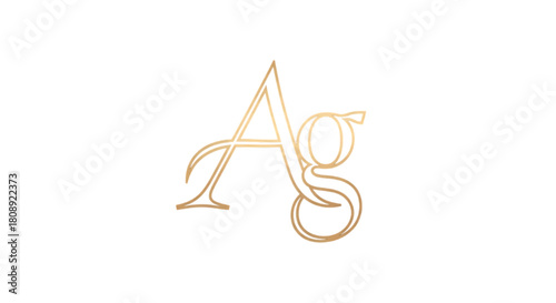 Elegant golden monogram 'Ag' on white background, symbolizing luxury and sophistication.