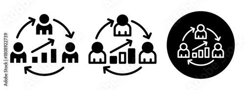 Collaborative Growth Icon Collection Glyph & Mixed Style