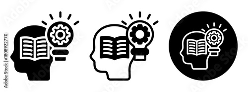 Knowledge Management Icon Collection Glyph & Mixed Style