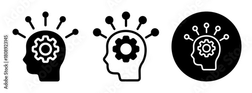 Cognitive Skills Icon Collection Glyph & Mixed Style