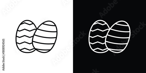 Easter egg icon in line design. Editable stroke icon.