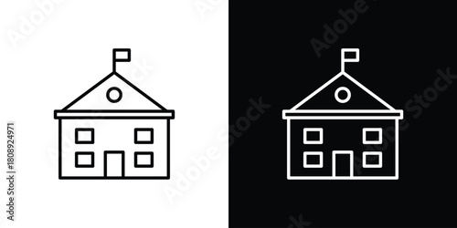 Embassy icon in line design. Editable stroke icon.