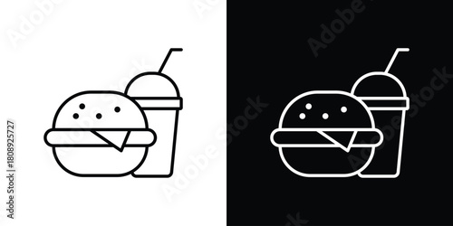 Fastfood icon in line design. Editable stroke icon.