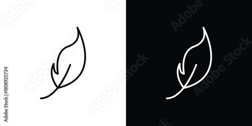 Feather icon in line design. Editable stroke icon.
