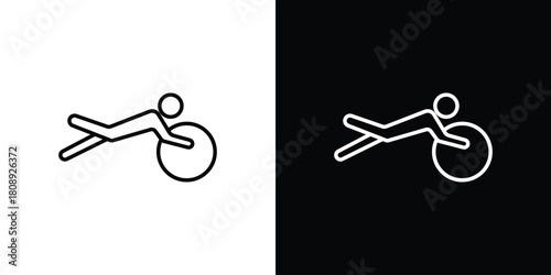 Fitness Ball icon in line design. Editable stroke icon.