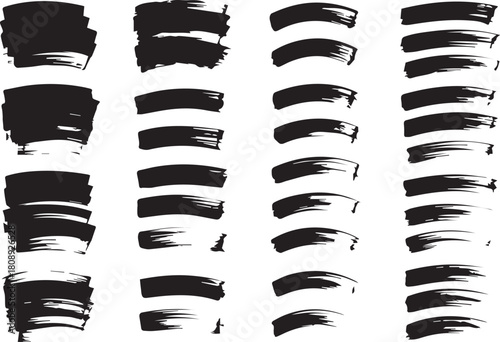 Brush stroke hand drawn ink set