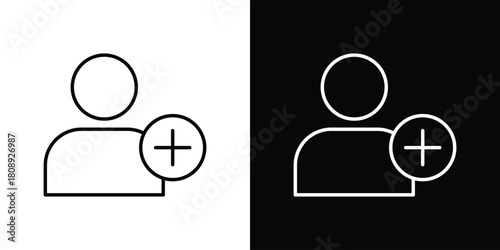 Follow icon in line design. Editable stroke icon.