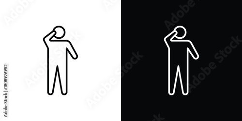 Forget icon in line design. Editable stroke icon.