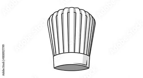 Classic tall white chef's hat, a symbol of culinary excellence and tradition