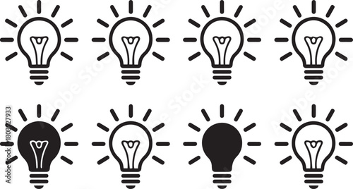 Lightbulb icon set