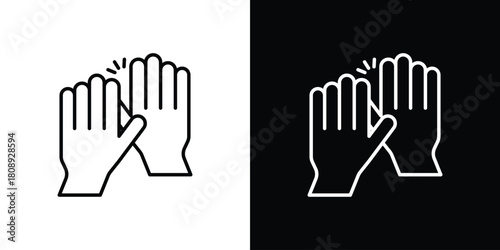 High Five icon in line design. Editable stroke icon.